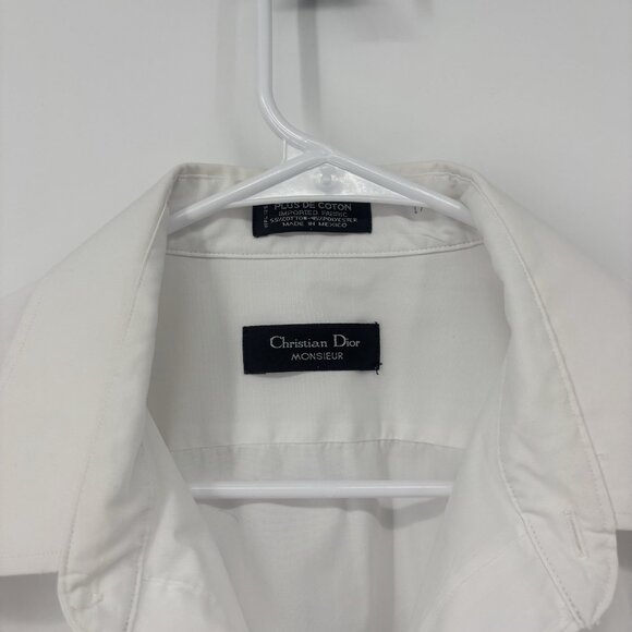 Christian Dior Monsieur Dress Shirt Mens Size 33- 17 White Long Sleeve Button Up - Picture 3 of 10